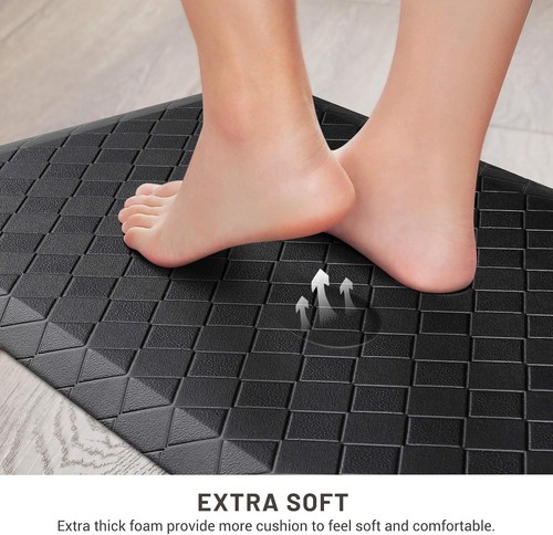 HappyTrends Floor Mat Cushioned 28"L x 17.3"W x 0.5"Th, Black - Picture 4 of 7