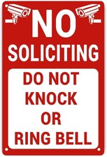 No Soliciting Sign for House/Home, Metal Yard Sign for Front Door, Perfect Decor