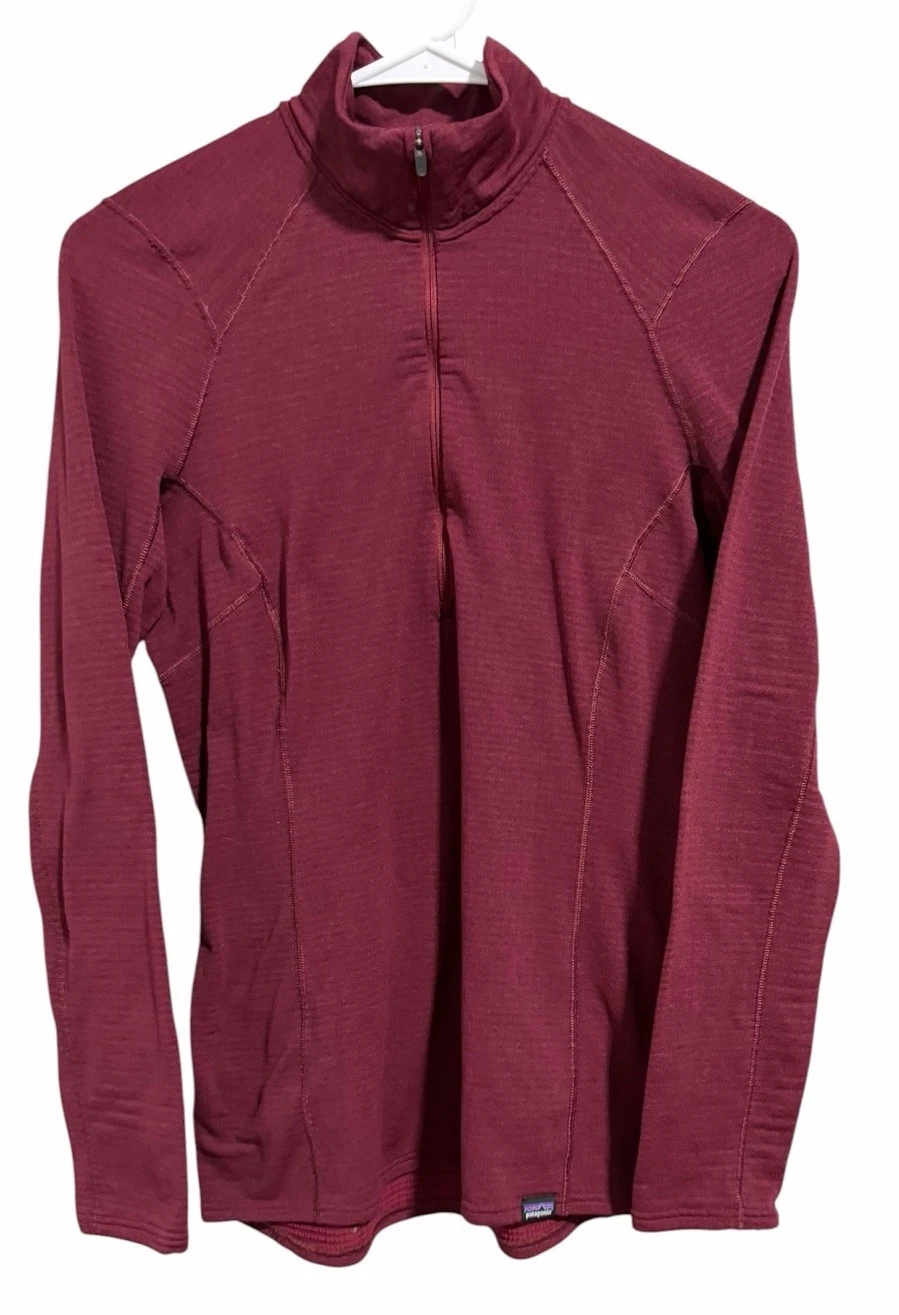 Patagonia Capilene Thermal Base Layer 1/4 Zip Pullover Burgundy Women’s Size Sm