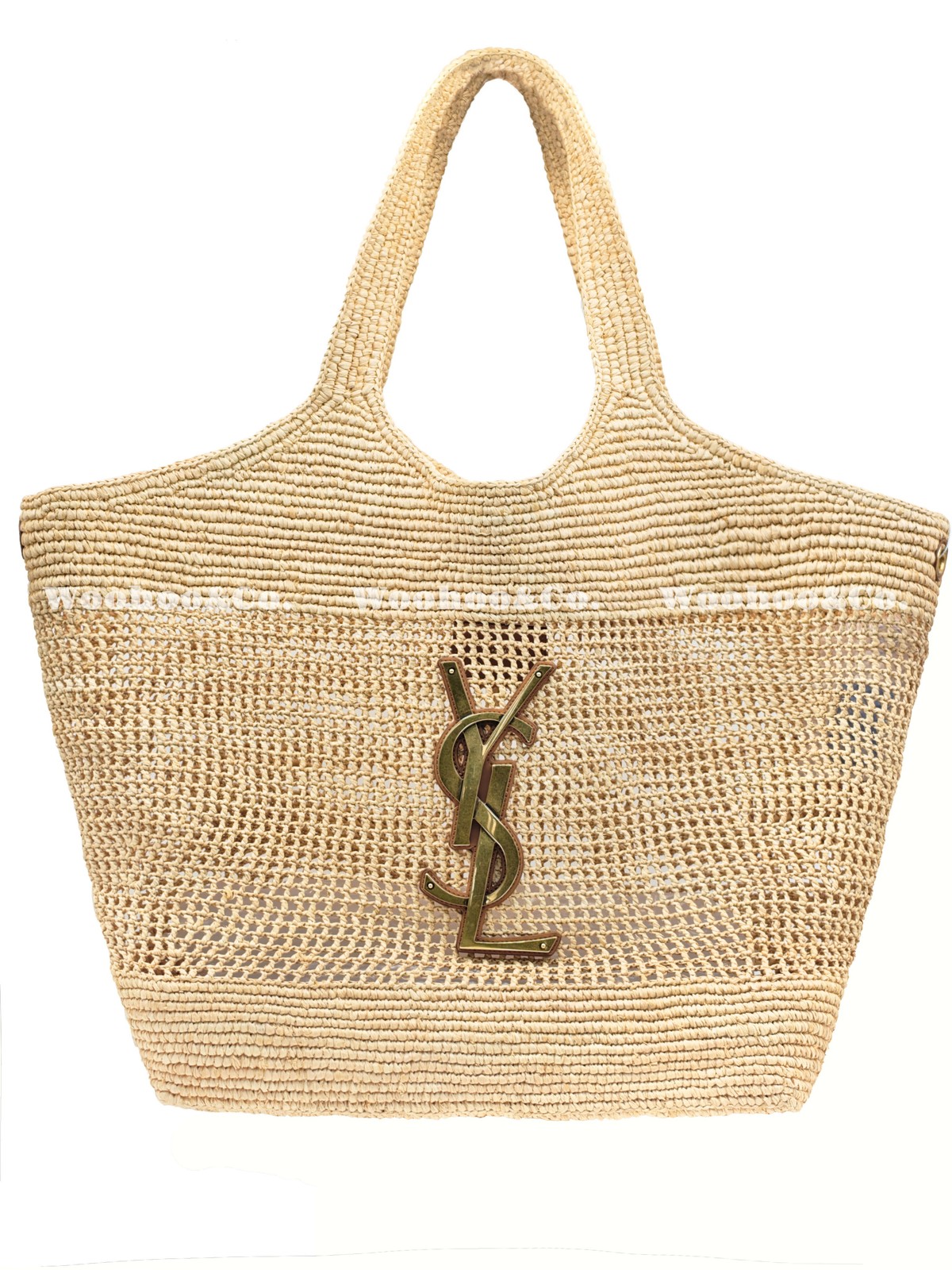 SAINTLAURENT Hand Embroidered Letter Logo Handbag Oversized Women's 14.5x2x17 in