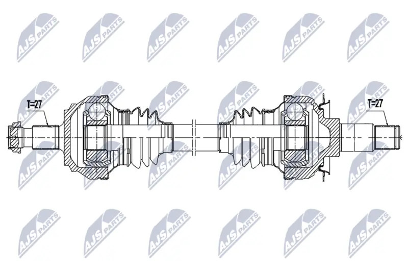 Driveshaft Rear Axle Right 7-Speed Automatic Transmission NPW-ME-156 NTY - Image 2