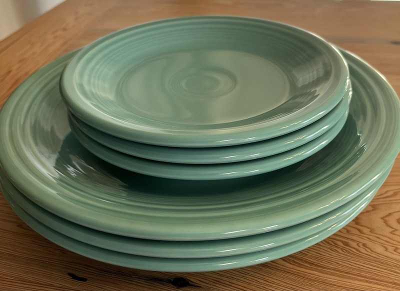 Fiestaware Homer Laughlin Turquoise Green 3 Dinners 3 Salads