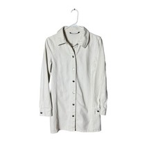 Zara Womens Denim Shirt Dress Medium White Western Classy Snap Mini Fairy Grunge