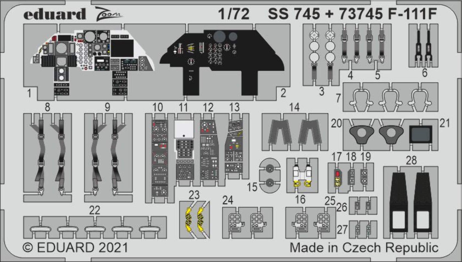 Eduard SS745 1:72 F-111F to be used with Hasegawa and Hobby 2000