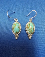 SUNDANCE catalog .925 Sterling Silver Blue Arizona Turquoise Earrings - NEW