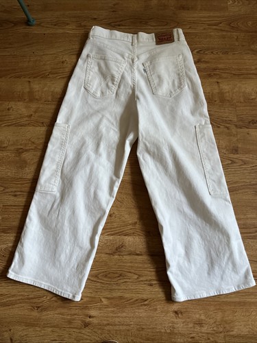 LEVI'S WATERLESS NEW! Bright White  HIGH-WAISTED WIDE LEG CROP Jeans Sz 28 - Bild 7 von 8