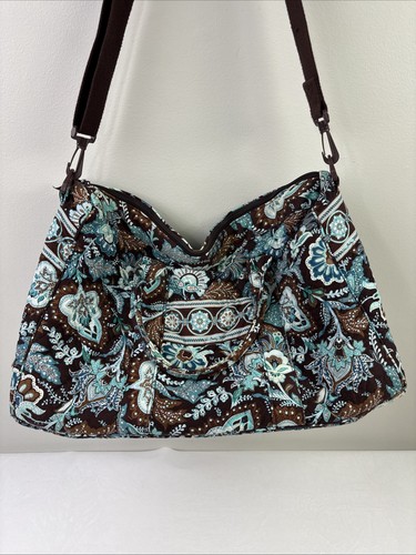 Vintage Vera Bradley JAVA BLUE Medium Duffel Bag Weekender Travel 2006 Retired