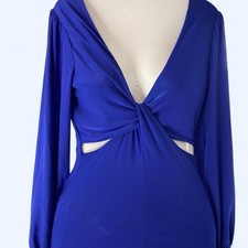 Blue bodycon dress with cutouts and long sleeves. Size: S Saints NWT