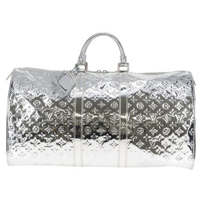 LOUIS VUITTON Monogram Miroir Keepall 55 Bag Silver Argent M95275