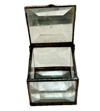 Vintage Mirrored Stained Glass Beveled Casket Jewelry Box