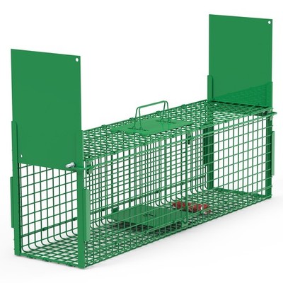 40'' 2 Door Live Animal Cage Trap f/ Animals Under 18LBS Easy To Setup Humane