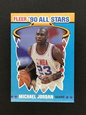Michael Jordan Fleer 1990 All-Stars Sticker insert card #5 of 12 NBA Basketball 