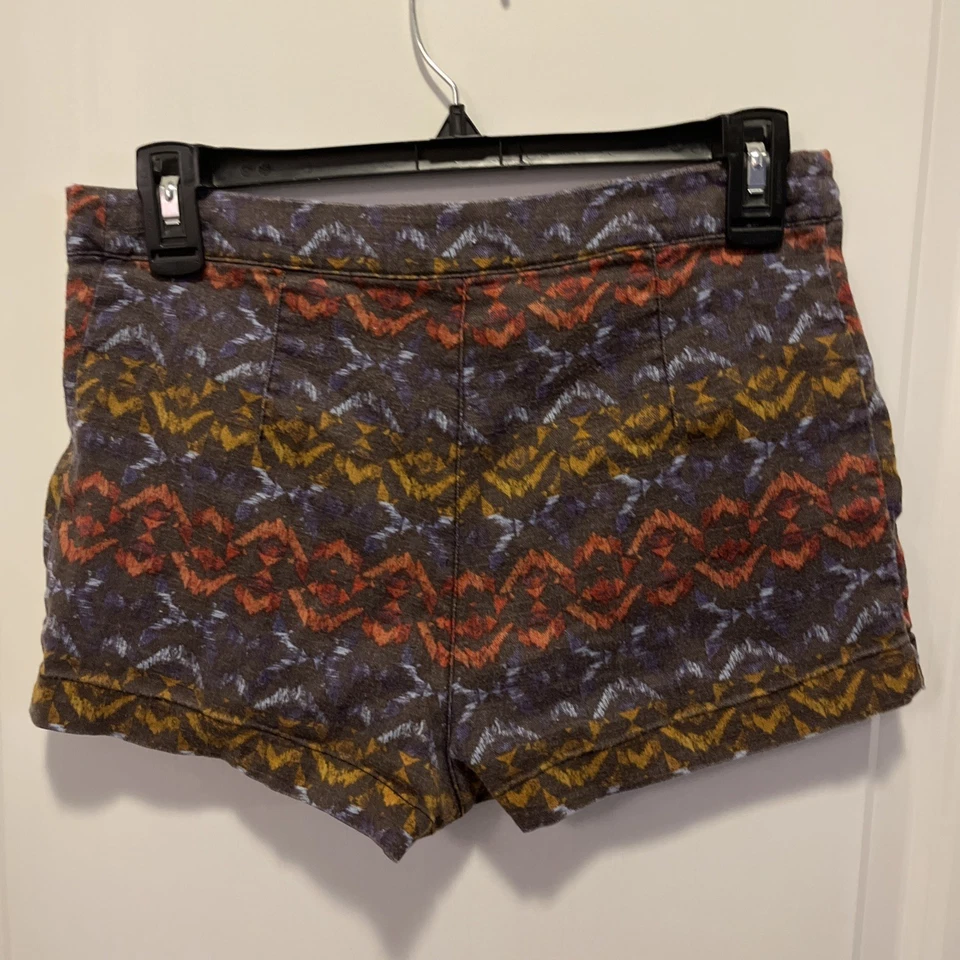 Mini Pantalones Cortos Free People Mujer Talla 2 Multicolor Azteca Estampado Geométrico Bolsillos Foto 2 de 4