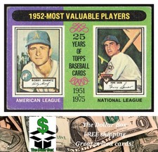 1975 Topps #190 1952 MVPs (Bobby Shantz / Hank Sauer) -