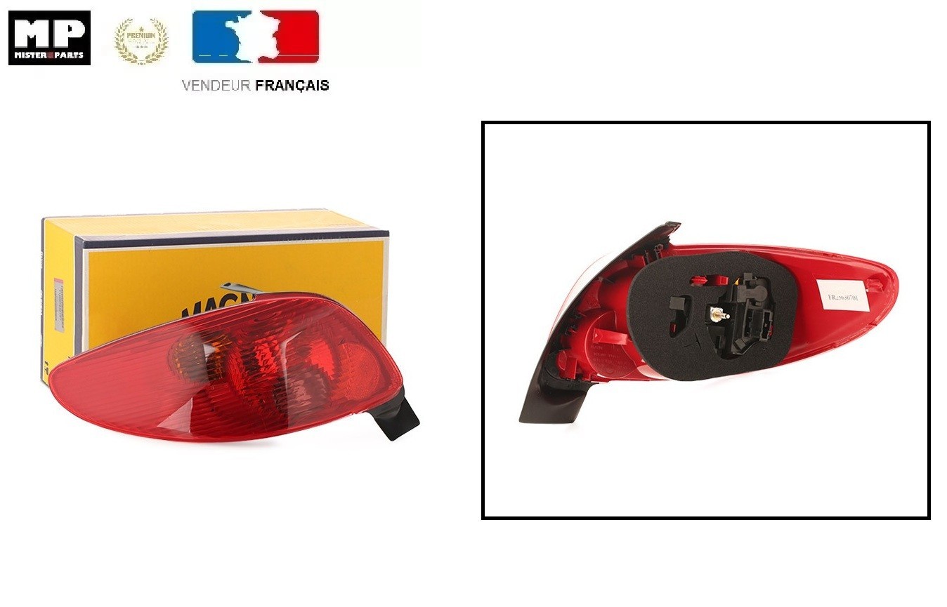 Feu arrière gauche avec catadioptre intégré pour PEUGEOT 206 étanche et durable