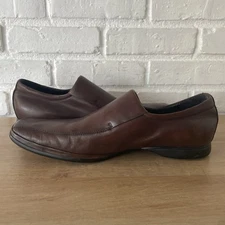 Kenneth Cole Reaction Mens  Brown Leather Slip On Loafers Shoes Size 11.5