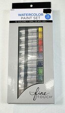 Watercolor Paint Set of 12 12ml Tubes-The Fine Touch-New in box