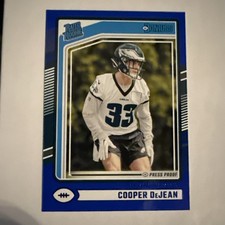 Cooper DeJean 2024 Panini Donruss Blue Press Proof Rookie RC #305 Eagles