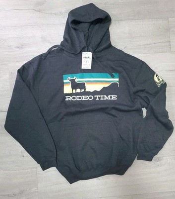   RODEO TIME Hoodie XL   Grey   Machine Wash Cold   Printed in Texas!