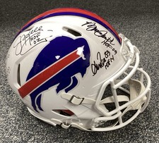 Jim Kelly Signed Authentic Helmet Bruce Smith +2 Football Bills HOF Auto BAS