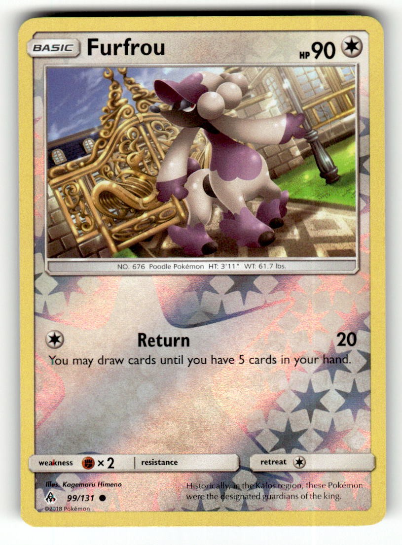 Furfrou 99/131 Common Forbidden Light Reverse Holo Pokemon Lightly Played