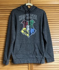 Harry Potter Gray Hooded Sweatshirt Hogwarts Medium