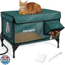 Heated Cat House for Outside,Dual Camera Mounts,100 Weatherproof