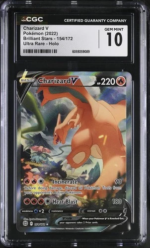 Charizard V 154/172 Ultra Rare Holo Brilliant Stars Pokemon CGC 10 Gem Mint *089