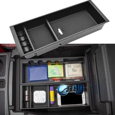 or 2021-2025 Ford F-150 Center Console Organizer Armrest Tray Storage Box Black