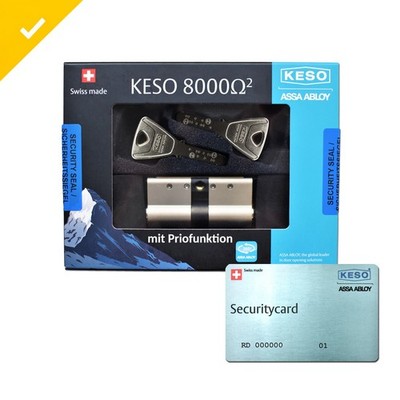 KESO 8000S Omega Profilzylinder Schließzylinder 81.B16 Prio Chrom-Nickel-Stahl  