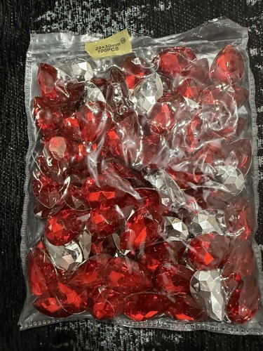 Diamante De Acrílico Rojas (100)Lágrimas Santo Ifa Adorno New Trasparente Espejo - Picture 2 of 3