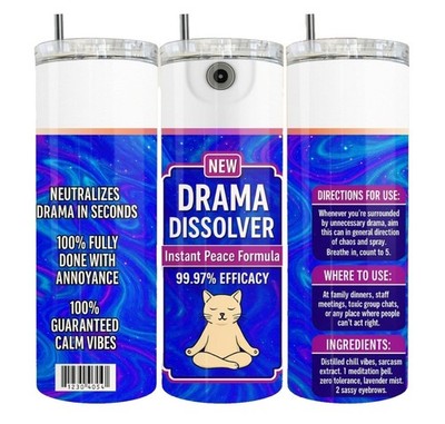 Drama Spray Funny Office Humor 20oz Tumbler Insulated Travel Mug