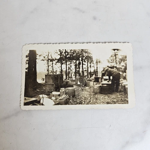 1940s American Training Camp WW2 Original Photograph Portable Kitchen