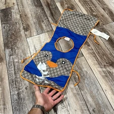 Gucci Gg Bib 629947 Baby Apron Miscellaneous Goods Nylon Blue