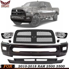 Front Bumper Face Bar Primed & Grille Assembly Kit For 2010-2018 Ram 2500 3500