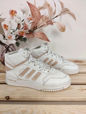 Mädchen Adidas Drop Step Weiß Nude Mid Turnschuhe Sneaker UK 5,5 US 6