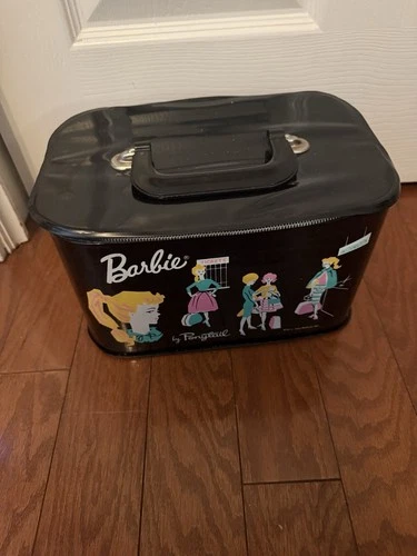 Vintage 1962 Barbie Doll by Ponytail Train Case Mattel Retro Collectible Black