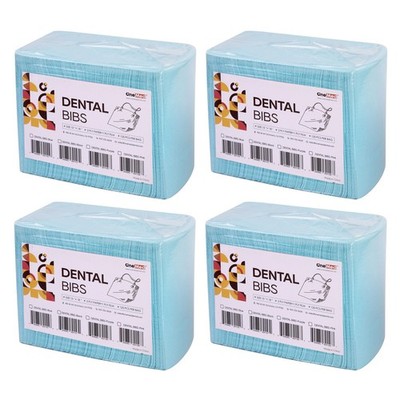 500pcs(4 Bags)  13''x18'' Blue Disposable Dental Bibs,Waterproof Resistant Napkin