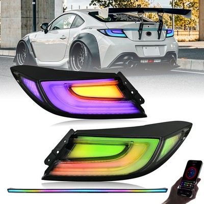 3PCS Clear RGB LED Tail Lights Trunk Bar For Toyota GR86 Subaru BRZ 2021-2025