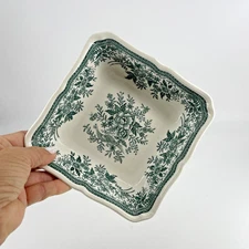 Villeroy & Boch Mettlach Fasan Green Square Vrito Bowl Dish Porcelain Germany