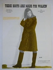 THESE BOOTS ARE MADE FOR WALKIN' walking Sheet Music NANCY SINATRA 1966 PVG