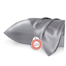 Satin Pillowcase Pack Similar to Silk Standard 20" x 26" 2 03 - Dark Grey