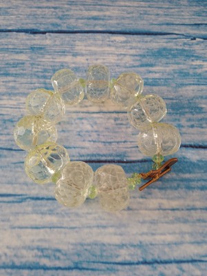 Vintage Lime Green Acrylic (Glass Style) Toggle Bracelet 