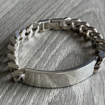  925 Silber Herren Identität Armband gepunzt 72,8g klobig massiv schwer 