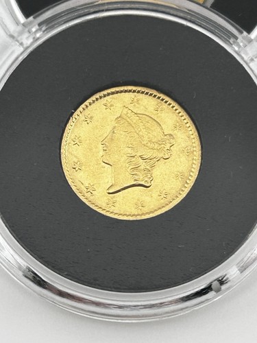 1851 US $1 Liberty Head Gold Coin HI-GRADE Historic Antique Coin (XF-UC) Rare!!! - Picture 3 of 12