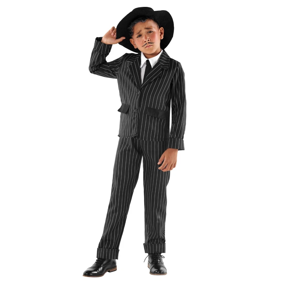 Disfraz de gángster pequeño de los años 20 para niños S - XL traje de jefe de la mafia de los años 20 Halloween Foto 2 de 4