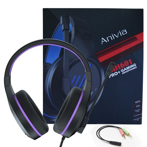 Gaming Headset with Mic for PC 3.5mm Wired Headphones Over Ear Noise Cancel - Picture 2 of 7