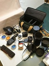 Minolta SRT 101 Film Camera Case and multiple lens, filters, strap flash  more