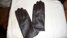 NWT WOMEN GENUINE LEATHER GLOVES SZ M BROWN LINING WOOL/ACRYLIC