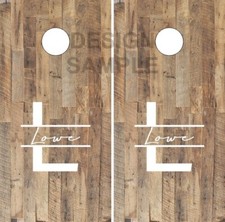 Last Name Wood Letter Cornhole Wrap Bag Toss Skin Decal Sticker Wraps
